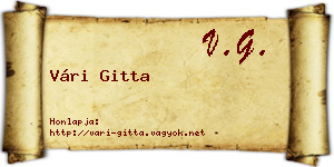 Vári Gitta névjegykártya
